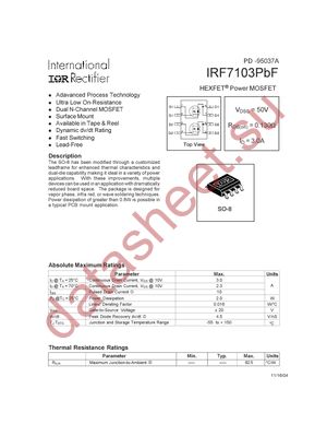IRF7103PBF datasheet  